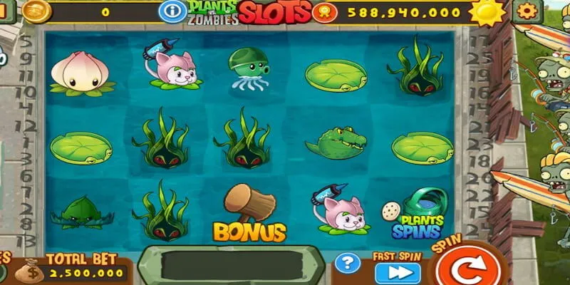 Slots Plants vs Zombie có cách chơi vô cùng dễ dàng và thú vị